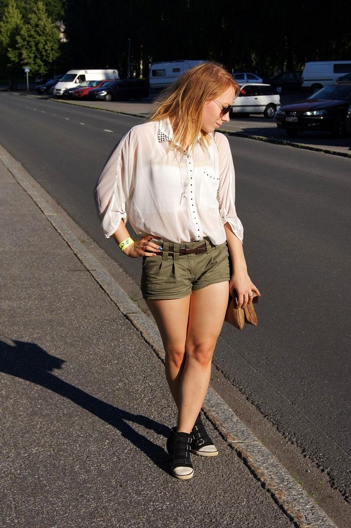 women in khaki shorts